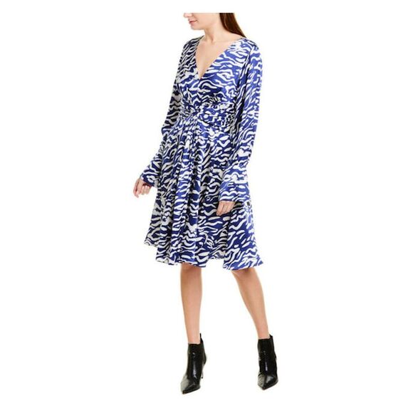 Prabal Gurung Dresses & Skirts - Prabal Gurung Womens Blue Long Sleeve Knee Length Fit + Flare Dress 0